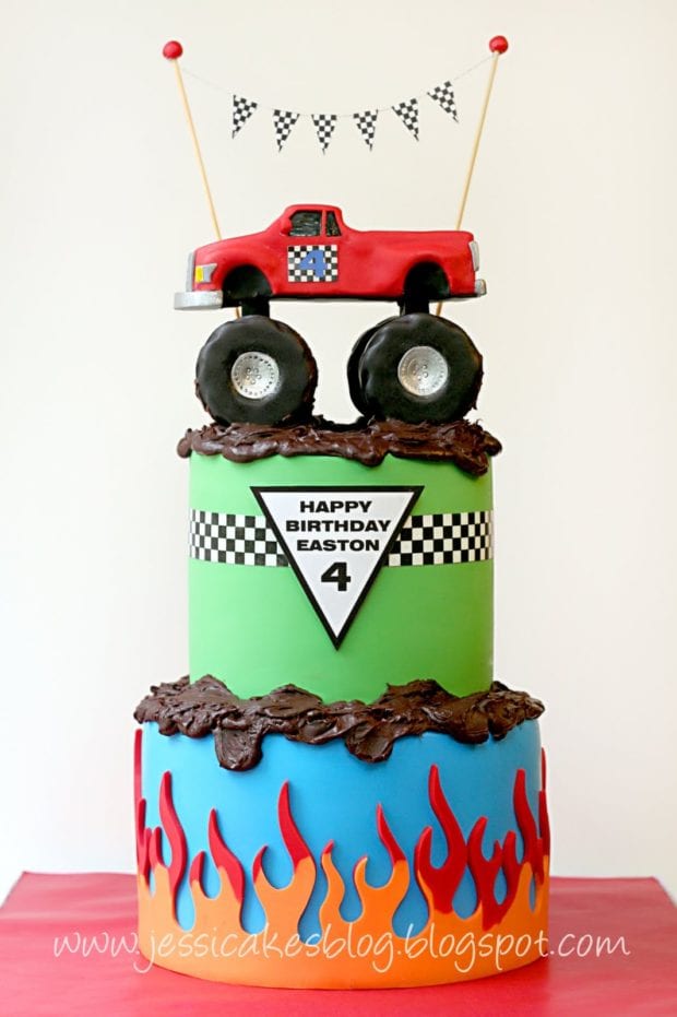 Monster Truck Birthday Cake Spaceships and Laser Beams