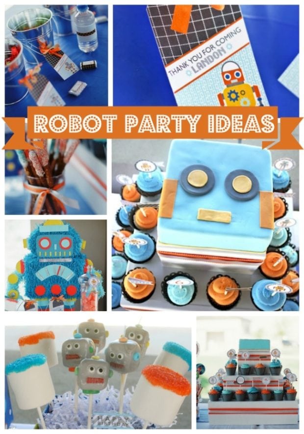 Boy's Robot Themed 6th Birthday Party - Spaceships and Laser Beams