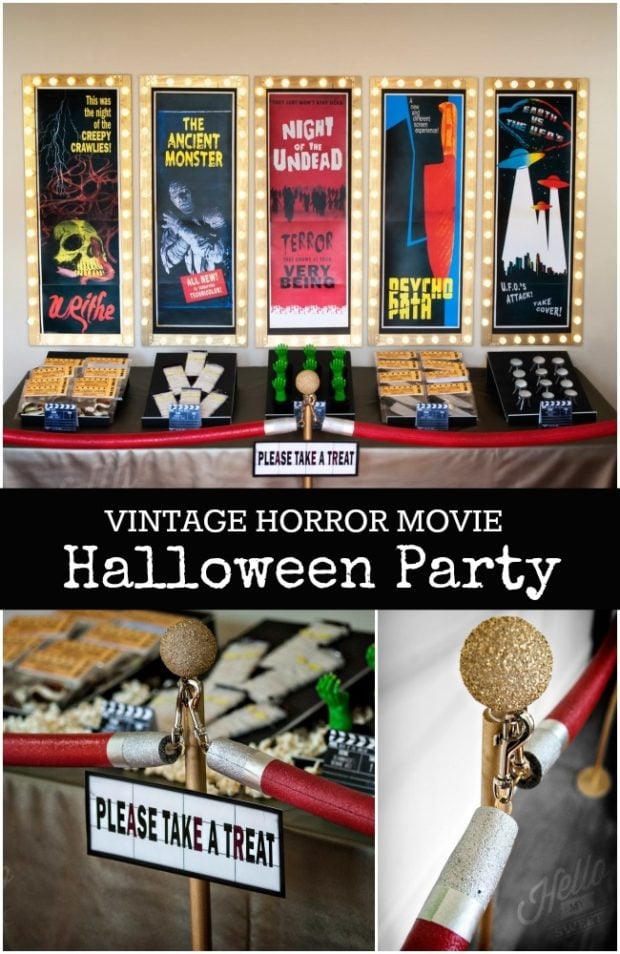 Vintage Horror Movie Halloween Party Spaceships And
