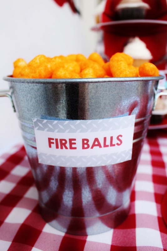 Boys Fireman Themed Birthday Party Food Cheese Balls