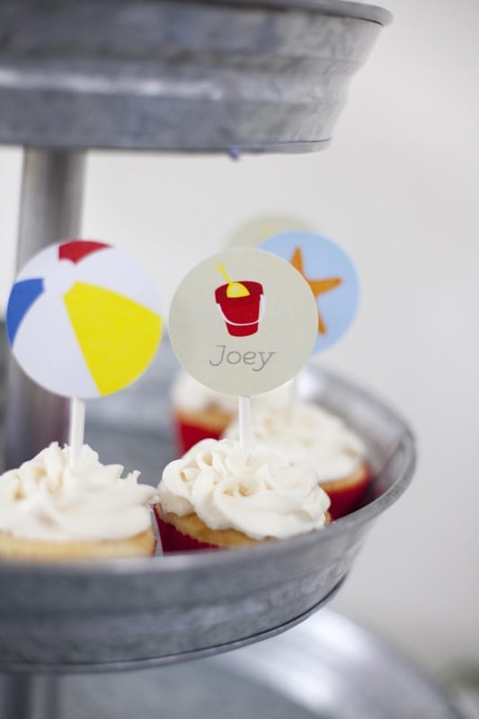 Cupcakes for a Boy's Beach Birthday Party