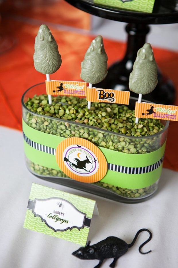 Witch Themed Halloween Party Candy Pop Ideas