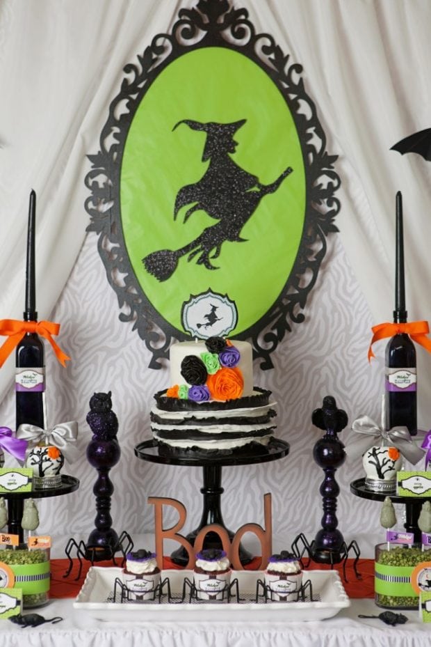 Witch Themed Halloween Party Dessert Table Backdrop
