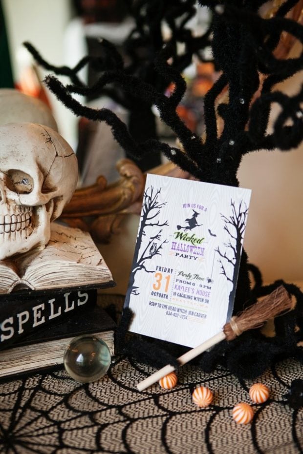 Witch Themed Halloween Party Invitation Idea