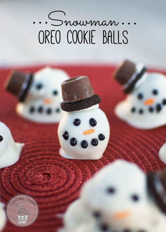 Snowman Oreo Cookie Balls are adorable and delicious festive treats.