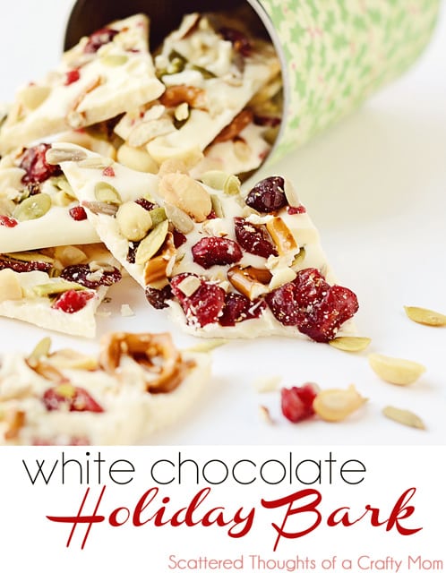 Festive, homemade recipe for White Chocolate Holiday Bark