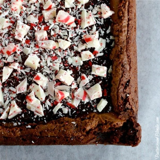 Peppermint Kiss Brownies - chocolatey and minty are the perfect Christmas combination