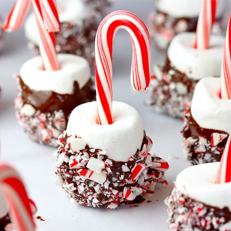 These adorable Candy Cane Marshmallow Pops are the treat your Christmas dessert table needs