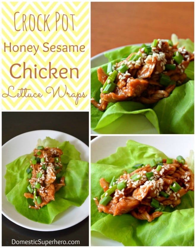 Crock Pot Honey Sesame Chicken Lettuce Wraps