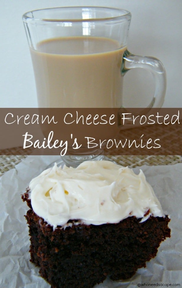 Cream Cheese Frosted Baileys Brownies