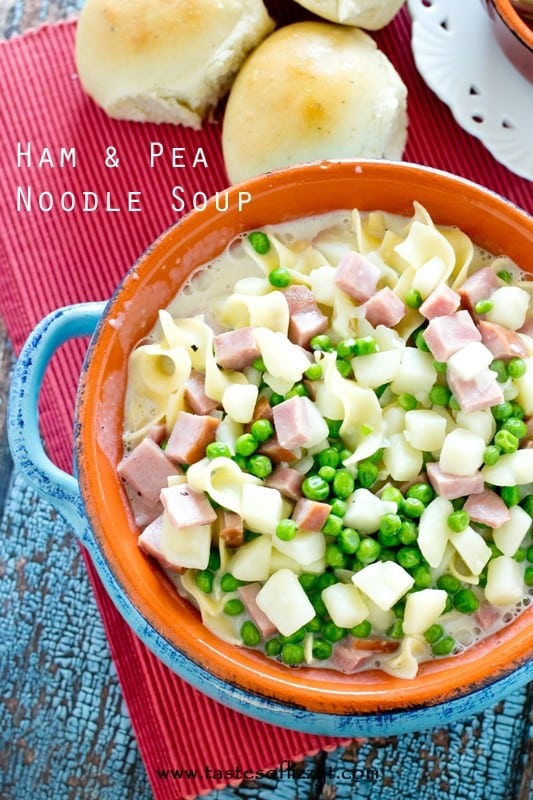 Ham and Pea Noodle Soup