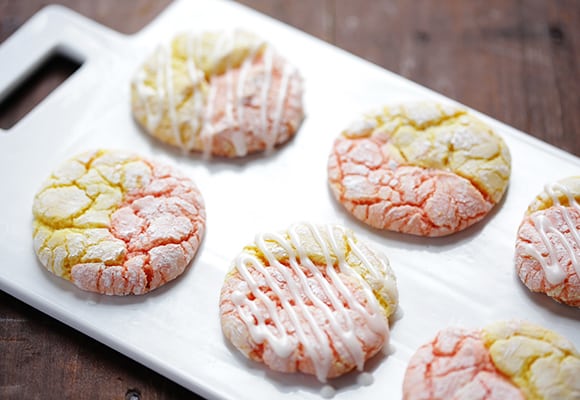 Strawberry Lemonade Cake Batter Cookies