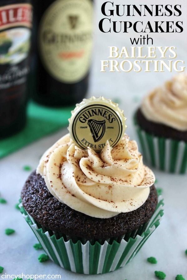 Guiness Cupcakes with Irish Cream Frosting