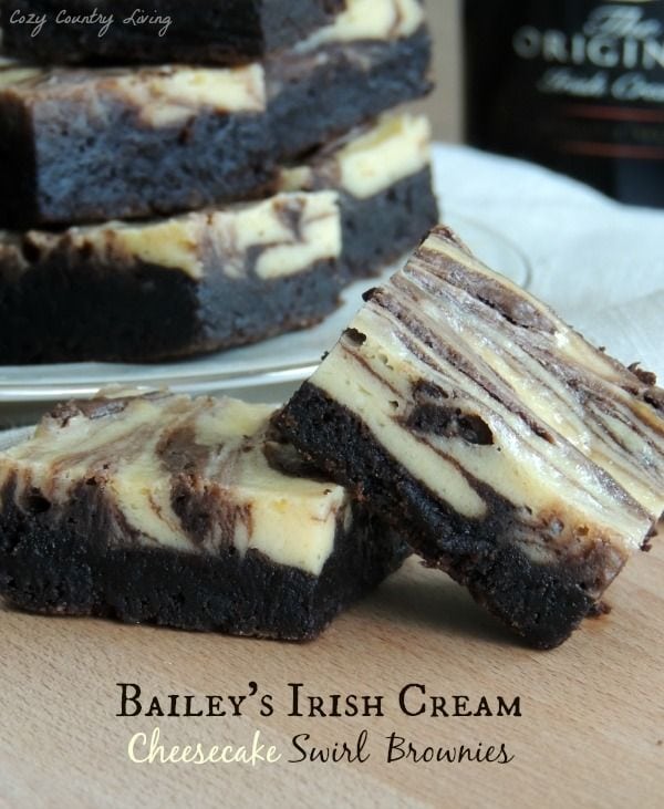Baileys Irish Cream Cheesecake Swirl Brownies