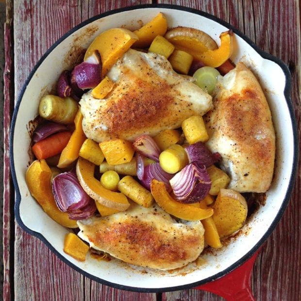 One Hour, One Pot Roasted Chicken Dinner