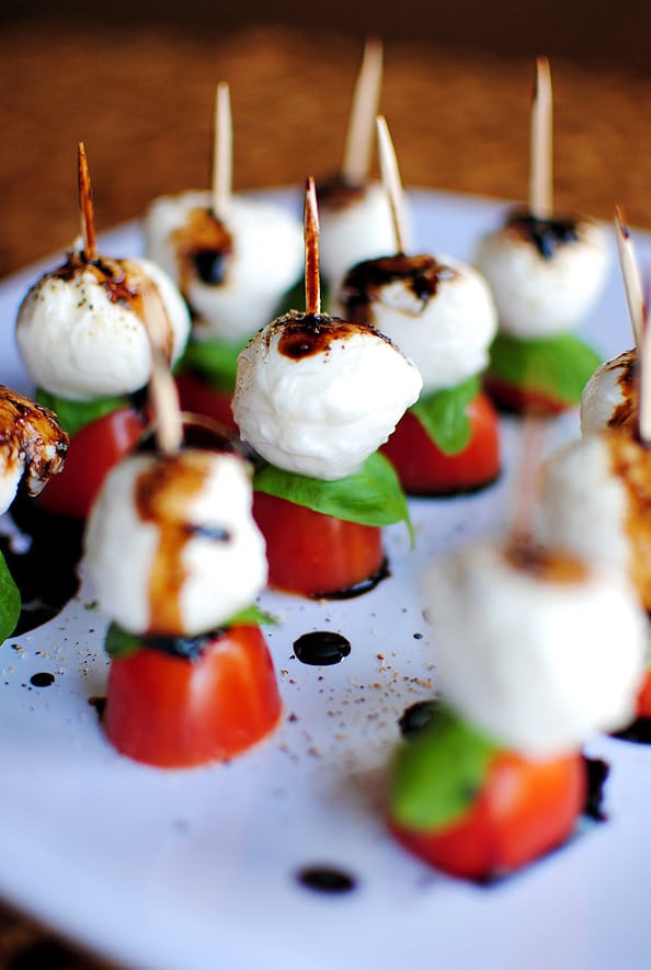 Caprese Skewers with Balsamic Drizzle