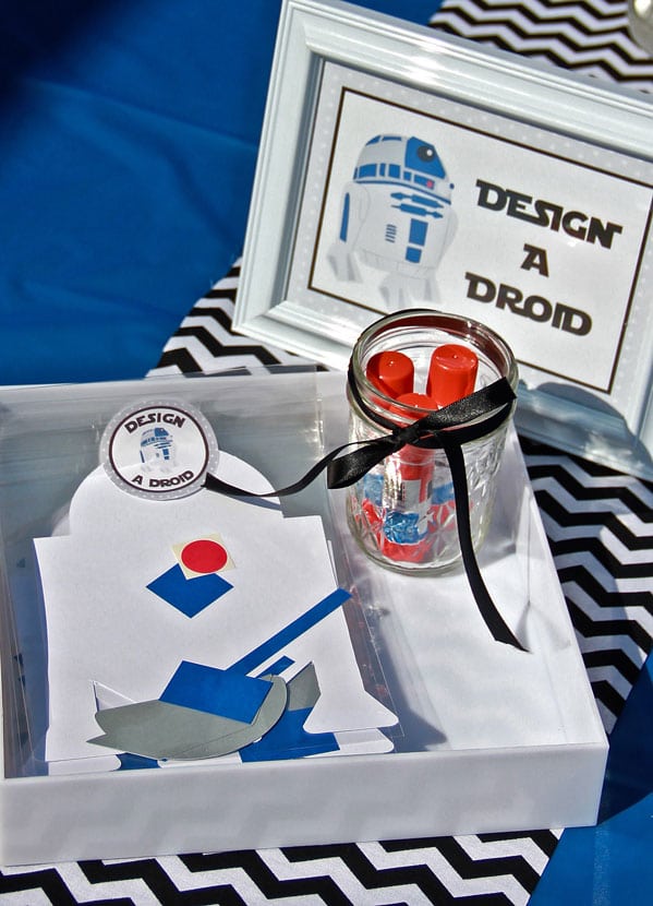Boys Star Wars Birthday Party Game Build a droid activity