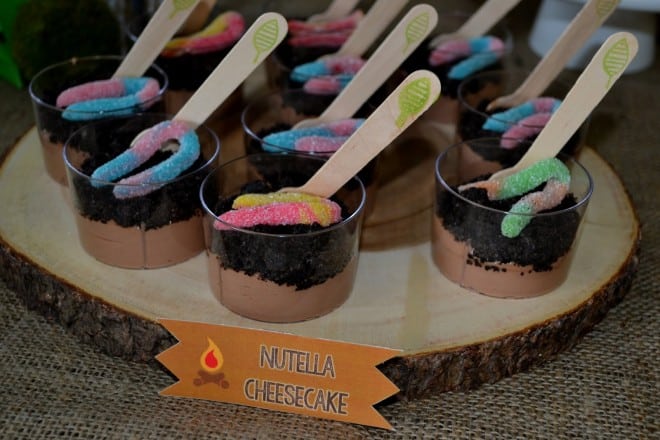 Boys Woodland Themed Camping Party Food Cheesecakes