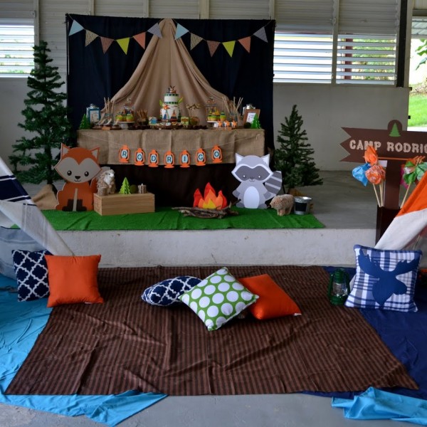 Woodland Themed Camping Birthday Party | Spaceships and Laser Beams
