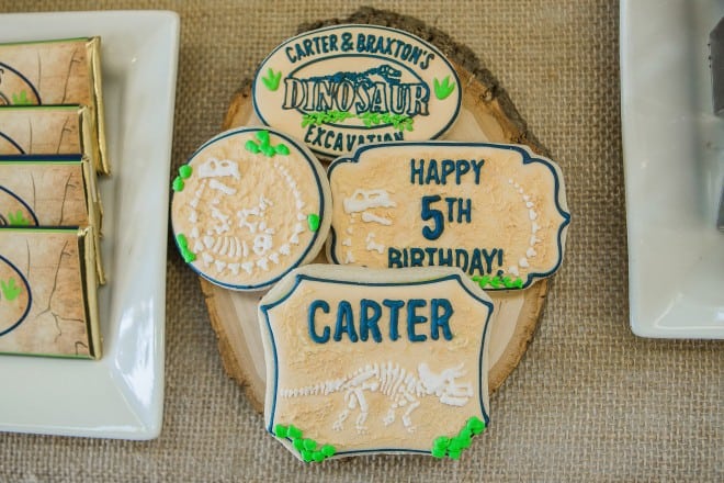 Dinosaur Birthday Party Cookies