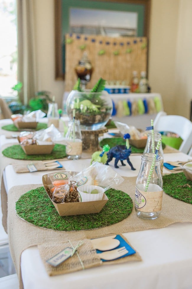 Dinosaur Birthday Party Table Setting