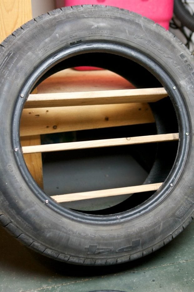 How to Put Shelves in a Tire