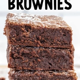 Nutella Brownies stacked on top of each other