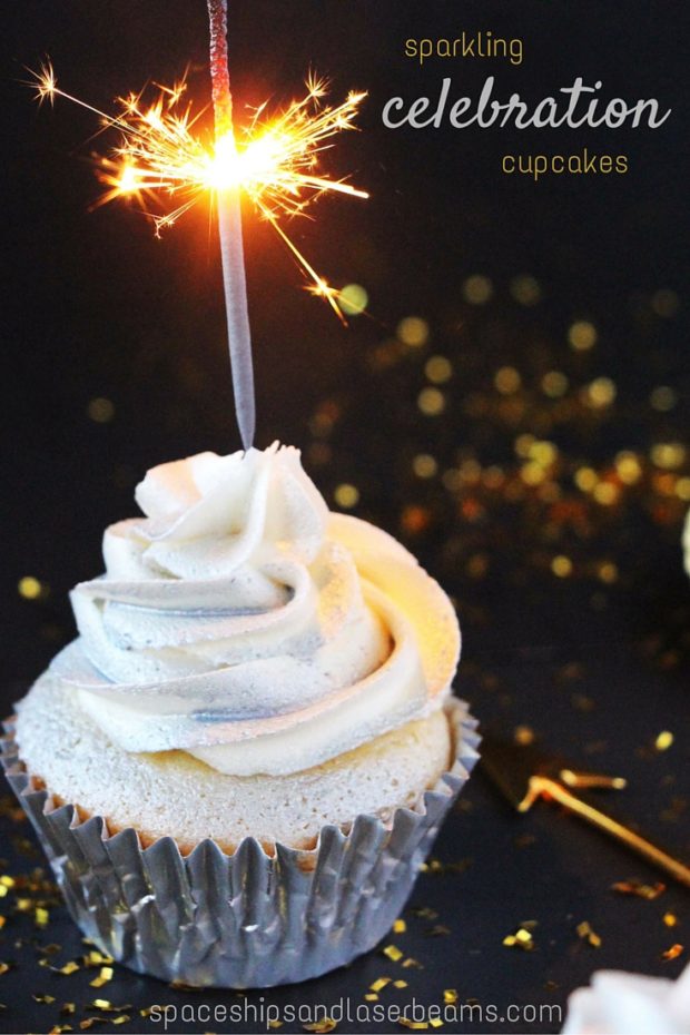 Sparkling Celebration Cupcakes - Spaceships and Laser Beams