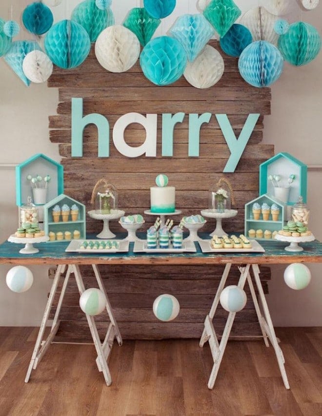 Boy's-Rustic-Beach-Ball-Theme-Birthday-Party