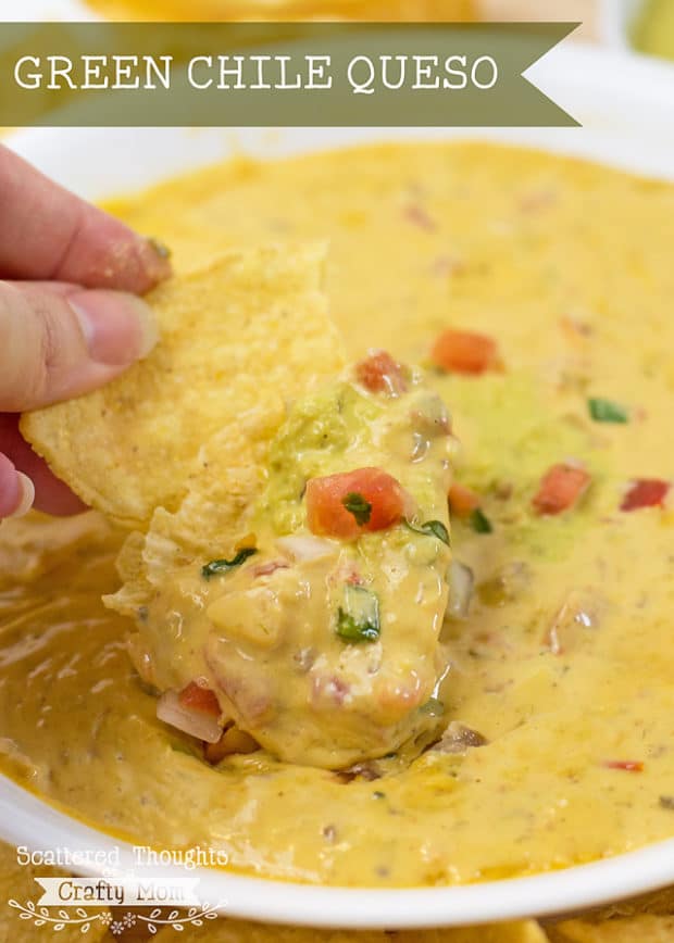 Everyone will love this Spicy (or not) Green Chile Queso.