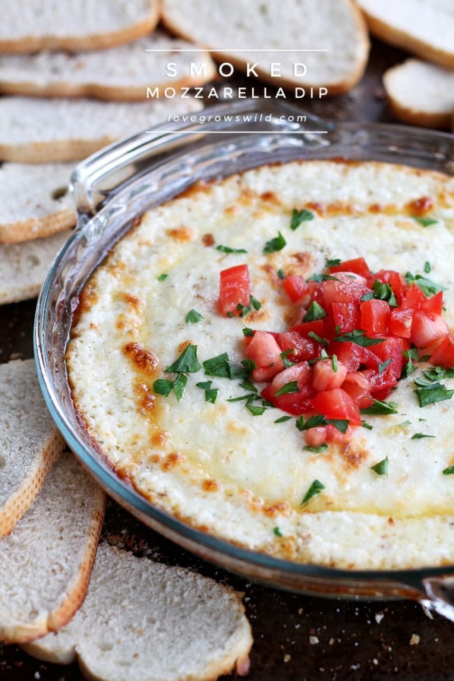 Gooey, melty and more-ish. This Smoked Mozzarella Dip will become a guest favorite for sure.