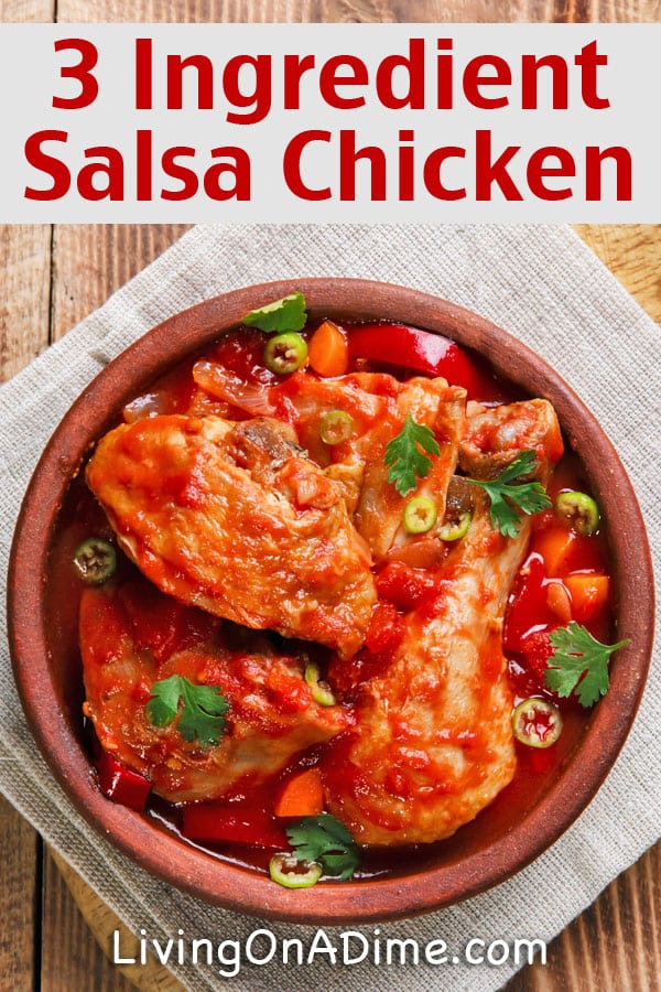 3-Ingredient salsa chicken in a crockpot