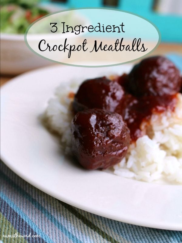 3-Ingredient crock pot meatballs - delicious and easy.