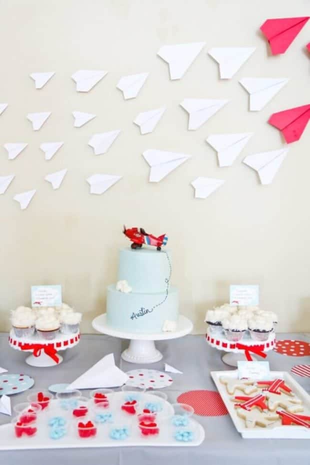 Airplane Themed Birthday Party Backdrop Party Idea
