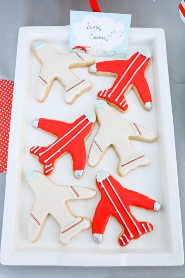 Airplane Themed Boys Birthday Party Food Cookie Ideas