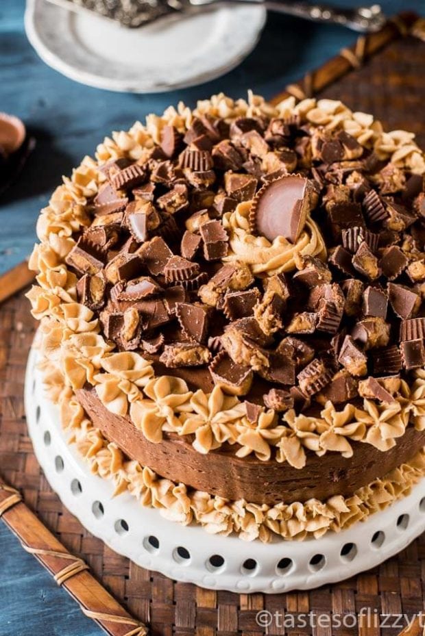 Chocolate Peanut Butter Reese’s Cake