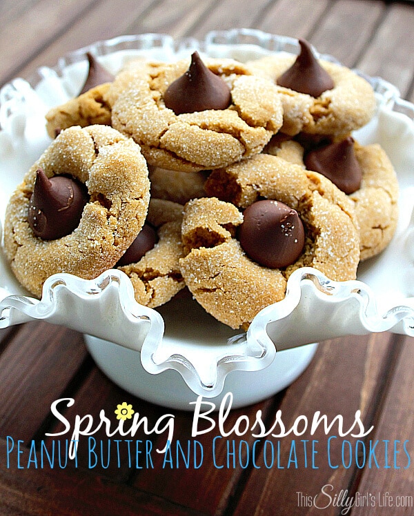 Spring Blossoms Peanut Butter and Chocolate Cookies