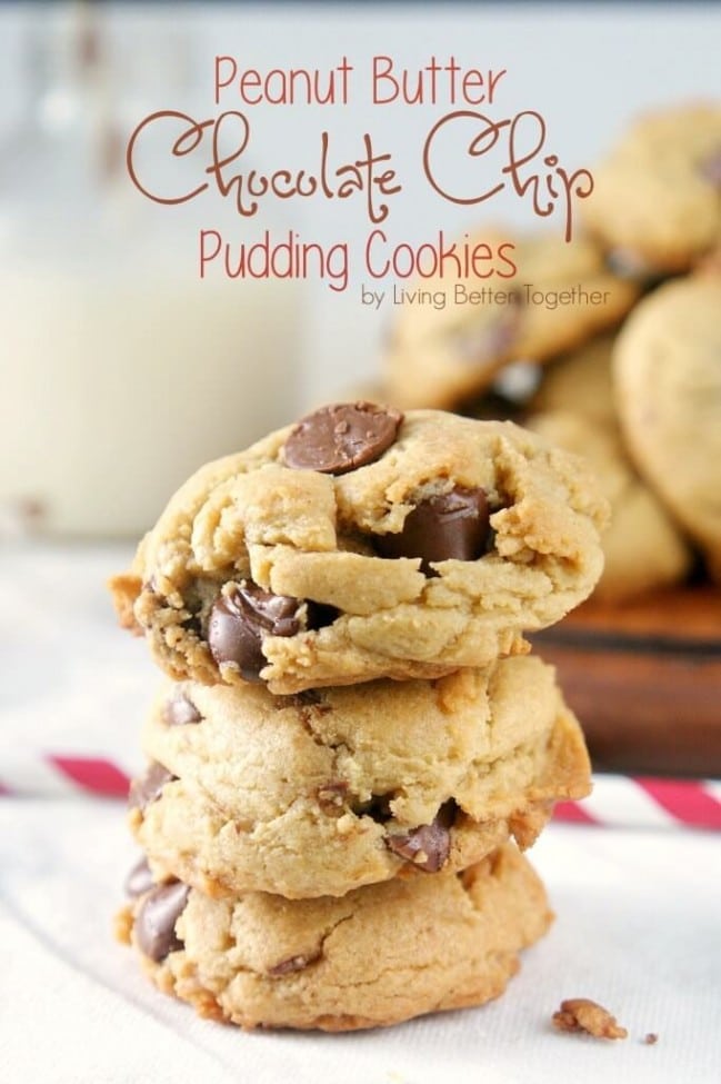 Peanut Butter Chocolate Chip Pudding Cookies