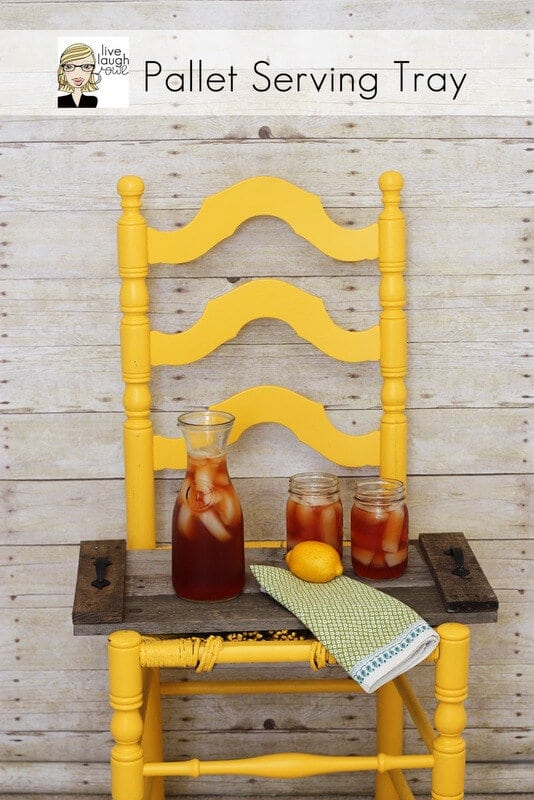 Make a simple serving tray out of a pallet.