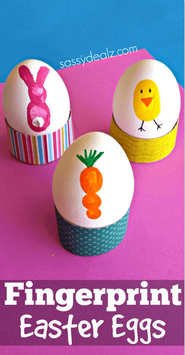 Perfect for kids - fingerprint Easter egg painting.