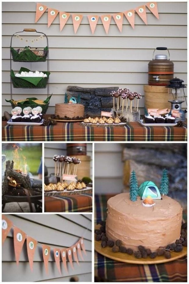 Indoor campout-SO cute!!  Camping theme party, Camping birthday party, Indoor  camping party