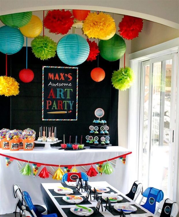 A Picasso Inspired Art Themed Birthday Party - Spaceships and Laser Beams