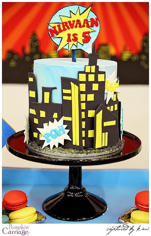 Boys Superhero birthday party cake ideas