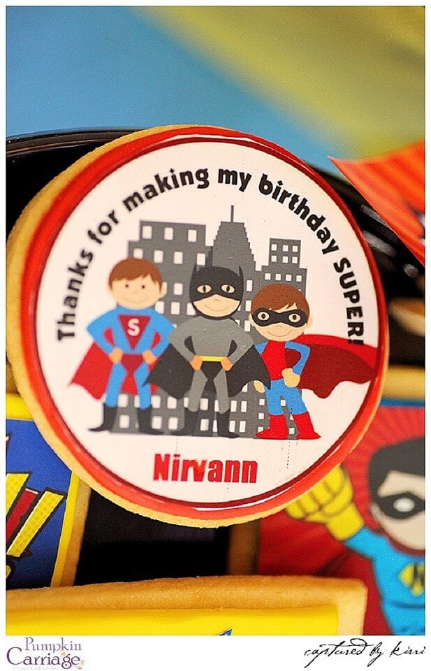 Boys Superhero birthday party favor idea