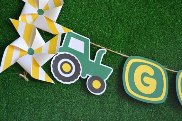 Party Decorations Personalised ANY NAME Tractor 1st Birthday Banner x 2 