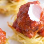 Super Bowl Appetizer - Mini Spaghetti Cups