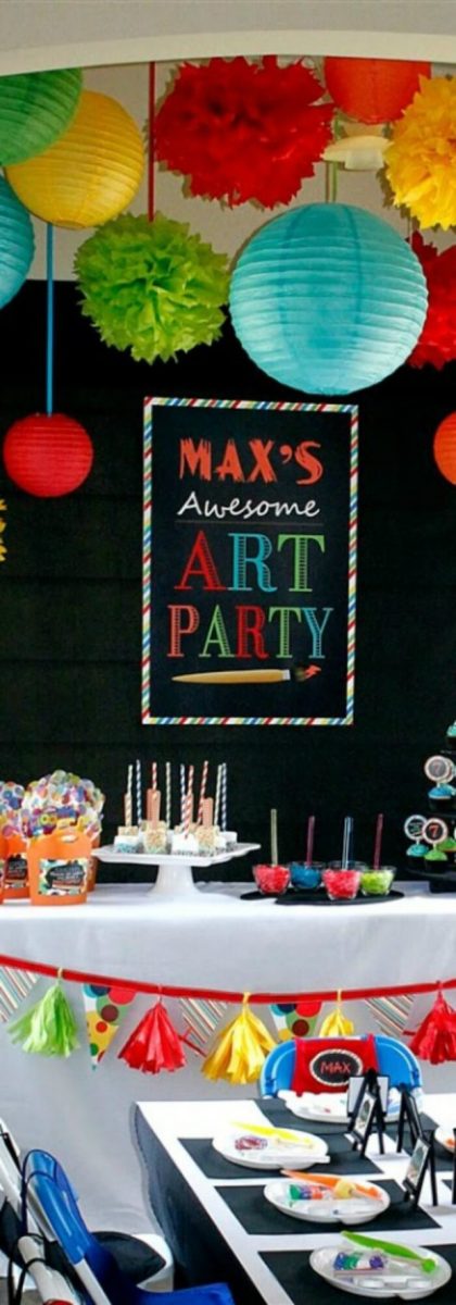 A Picasso Inspired Boy’s Art Themed Birthday Party - Spaceships and ...