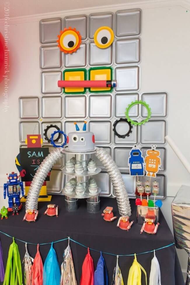 Boys Robot Themed Birthday Party