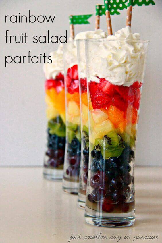 Rainbow Fruit Salad Parfaits