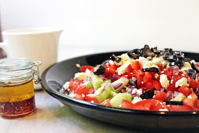 Greek Rainbow Vegetable Salad